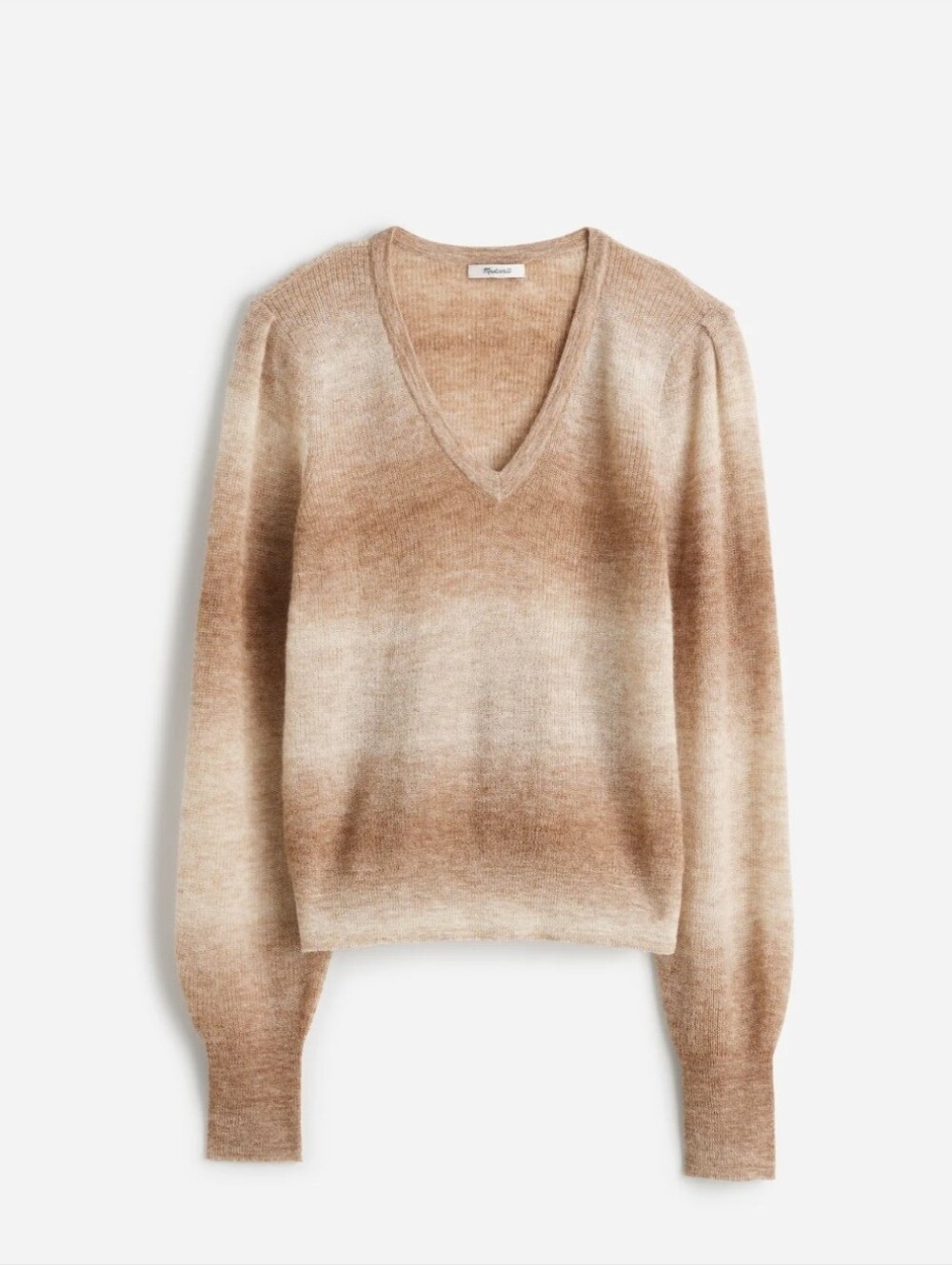 Madewell Alpaca Blend Two-Tone V-Neck Sweater
